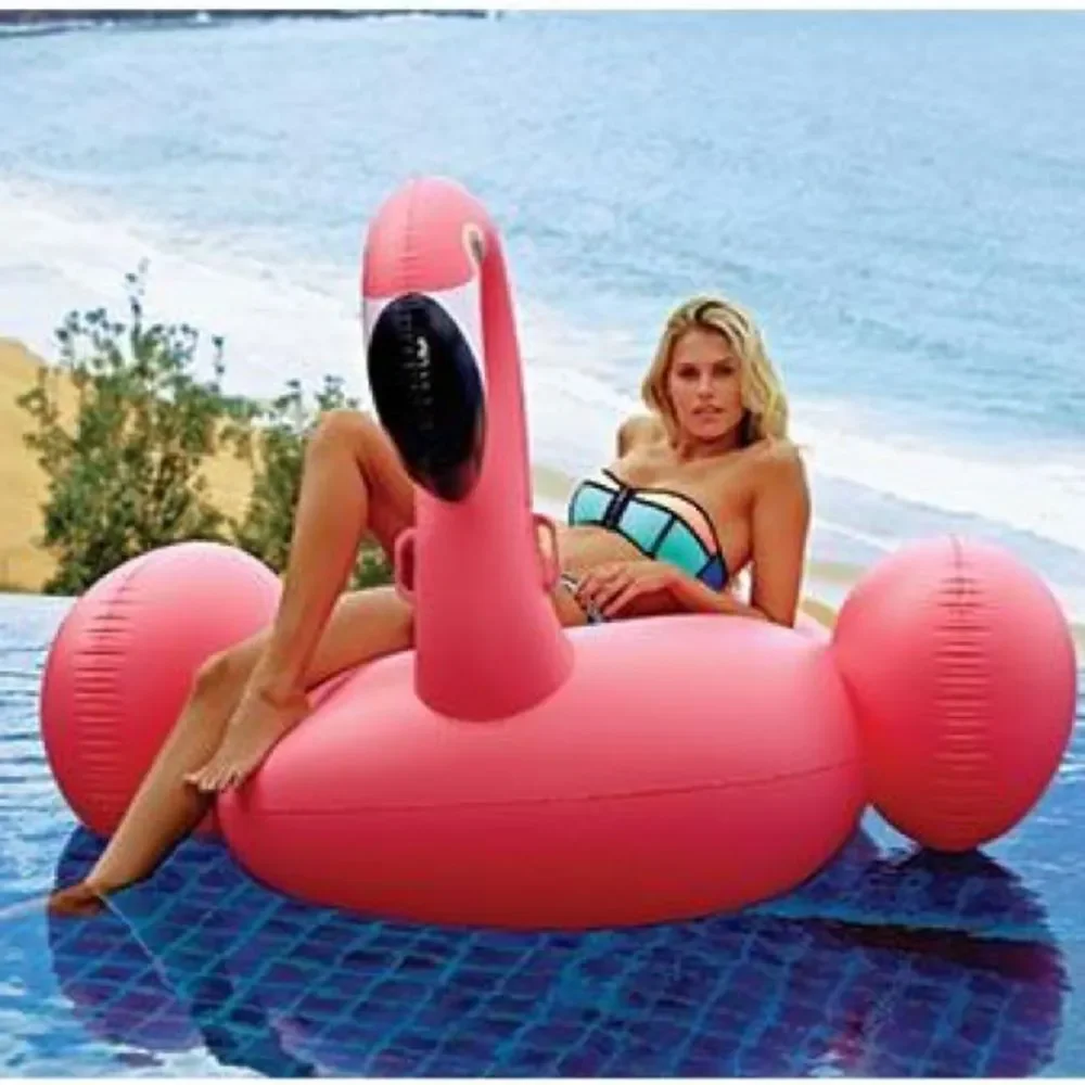 SUNNYLIFE FLAMINGO LUXE RIDE-ON POOL FLOAT BLOW UP